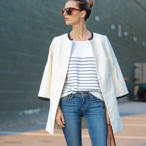 Talbots Petite White and Black Coat Size 8P